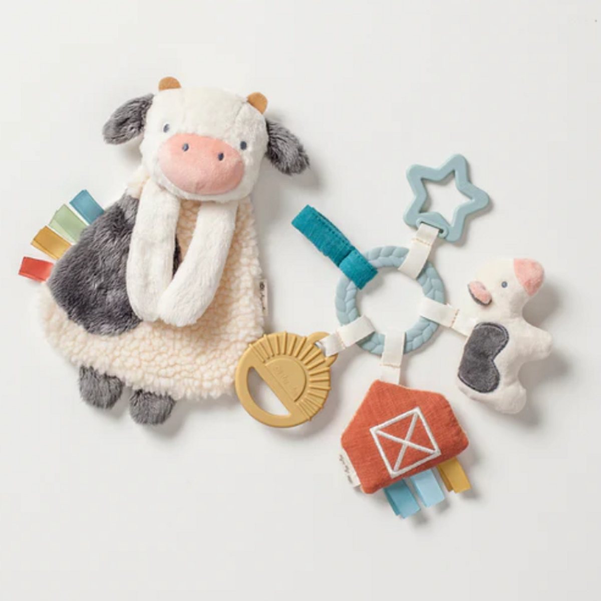 Farm Bitzy Busy Gift Set - Cow Itzy Lovey™ +Farm Bitzy Busy Ring